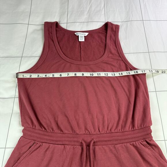 Athleta Balance Romper Womens Medium Petite Pink Sleeveless Soft Active Travel - Picture 8 of 14
